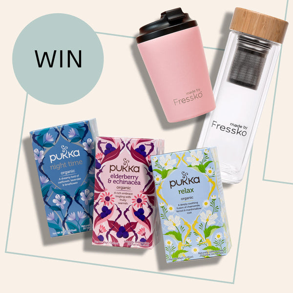 Pukka tea and Fressko coffee cup and flask giveaway