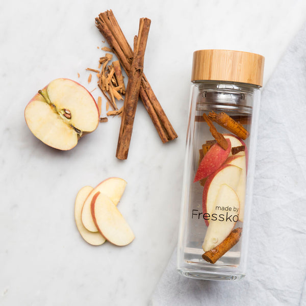 apple and cinnamon detox water in a Fressko Flask