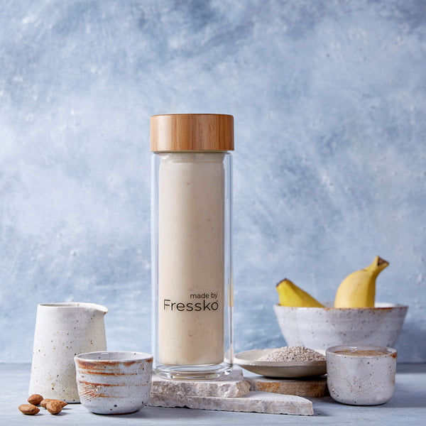 Banana + Nut Butter Smoothie in Fressko LIFT glass flask