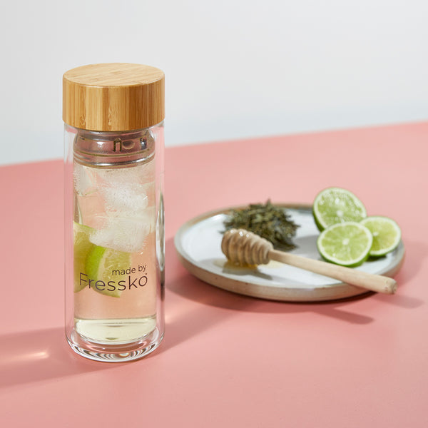 Vietnamese Style Lime Iced Tea in Fressko glass RISE flask