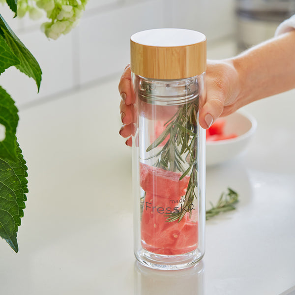 Watermelon and Rosemary in a glass fressko flask