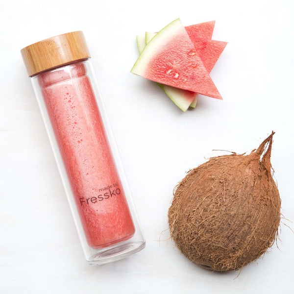 Watermelon and coconut slushie in a fressko flask 