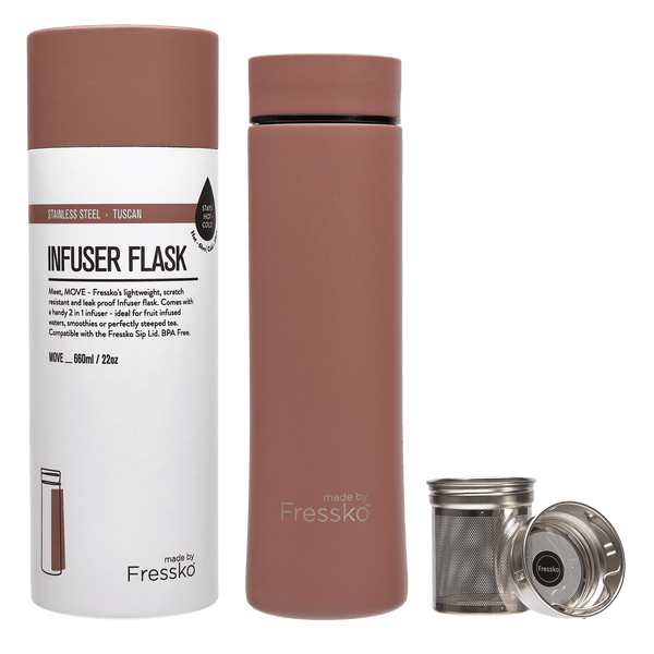 Infuser Flask | MOVE 660ml - Tuscan Made By Fressko Stainless Steel Infuser Flask