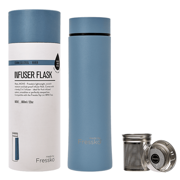 Infuser Flask | MOVE 660ml - River Made By Fressko Stainless Steel Infuser Flask