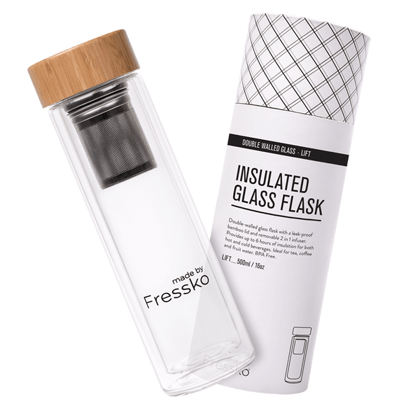 Glass Infuser Flask | LIFT 500ml/16oz Made By Fressko Glass Infuser Flask